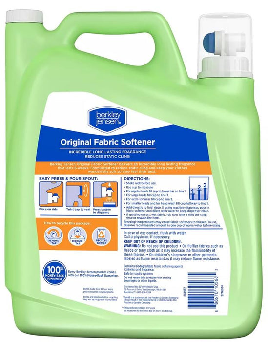 Berkley Jensen Original Fabric Softener, Original Fresh Scent , 170 oz
