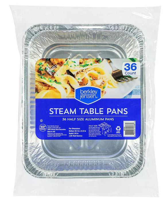 Berkley Jensen Steam Table Aluminum Pans, 36 ct