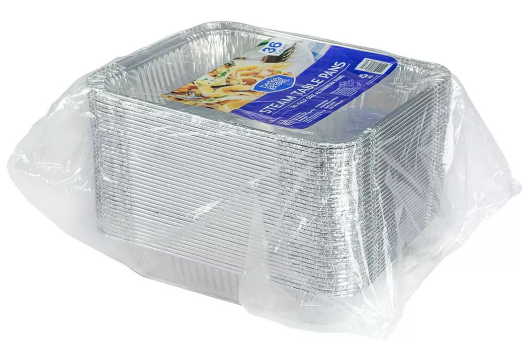 Berkley Jensen Steam Table Aluminum Pans, 36 ct