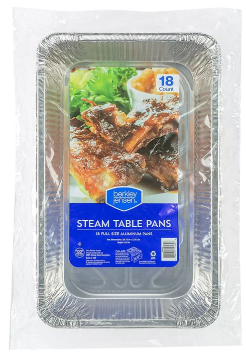 Berkley Jensen Full-Size Steam Table Aluminum Pans, 18 ct