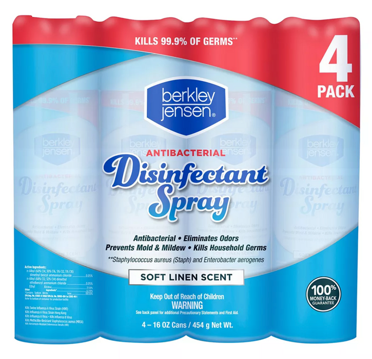 Berkley Jensen Disinfecant Spray, 4-Pack , 4 x 16 oz