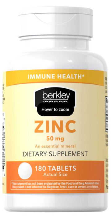 Berkley Jensen Zinc, 50mg, 180 ct