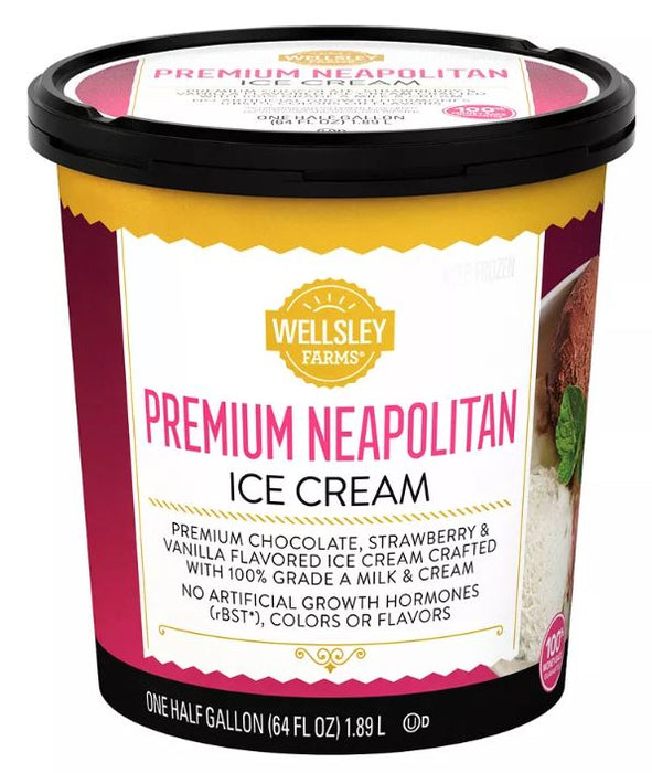 Wellsley Farms Premium Neapolitan Ice Cream , 64 oz