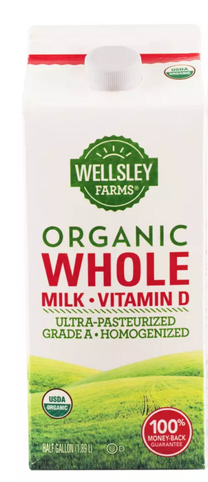 Wellsley Farms Organic Whole Milk, Vitamin D , 64 oz