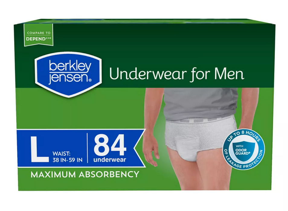 Berkley Jensen Incontinence Underwear For Men, Size Large , 84 ct