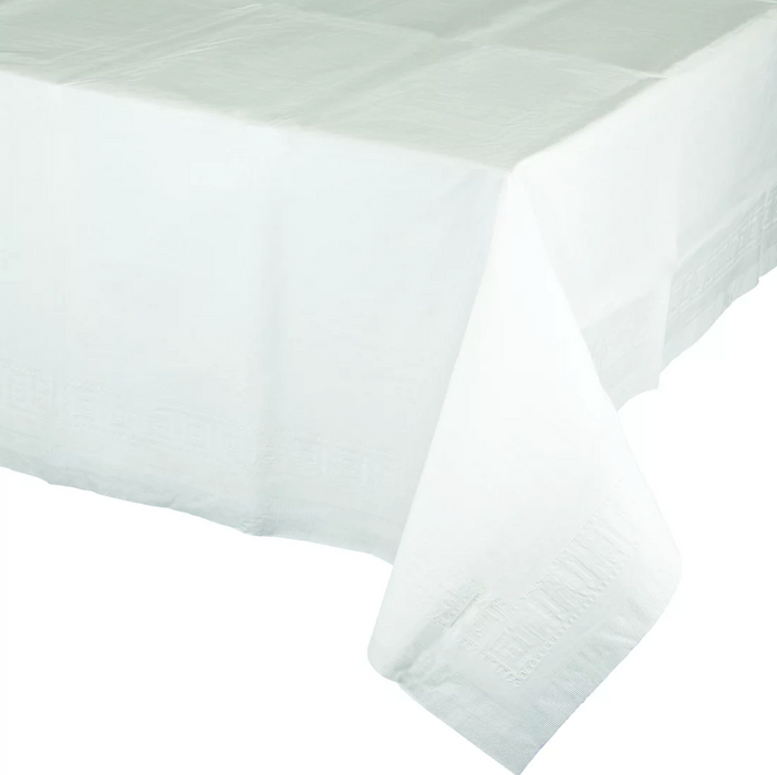 Berkley Jensen Premium White Table Covers, 54 x 108 IN , 6 ct