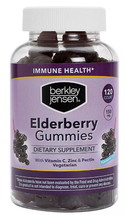 Berkley Jensen Elderberry Gummier With Vitamin C & Zinc, 150 mg, 120 ct