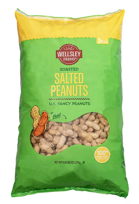 Wellsley Farms In-Shell Roasted Salted Peanuts , 5 lbs