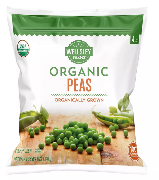 Wellsley Farms Frozen Oganic Peas , 4 lbs