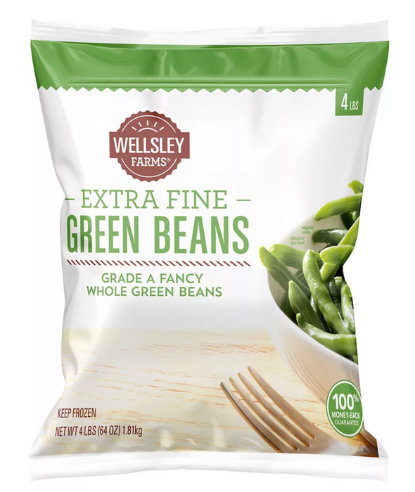 Wellsley Farms Frozen Extra Fine Green Beans , 4 lbs