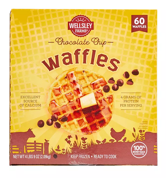 Wellsley Farms Chocolate Chip Waffles , 60 ct