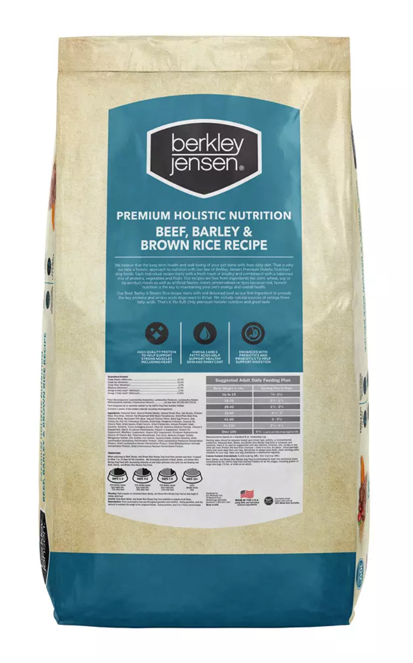 Berkley Jensen Deboned Beef, Barley & Brown Rice Dry Dog Food , 30 lbs