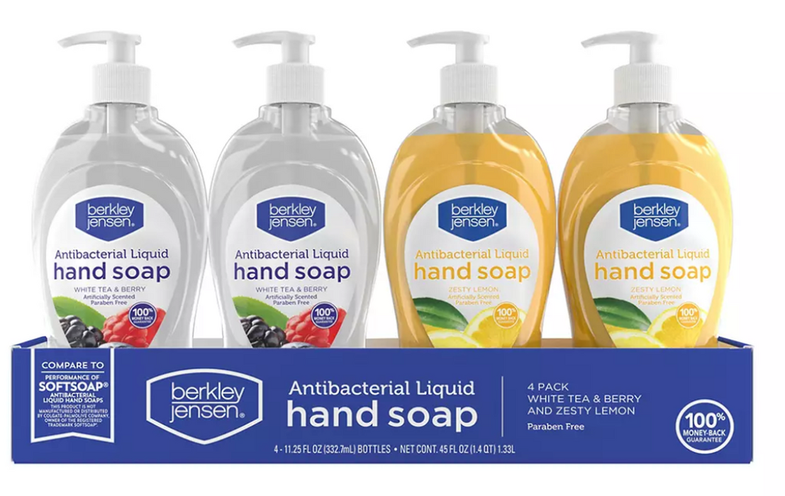 Berkley Jensen Antibacterial Hand Soap, 4-Pack, 4 x 11.25 oz