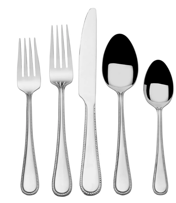 Berkley Jensen 18.0 Stainless Steel Bead Deluxe 42-Piece Flatware Set Service For 8, Stainless Steel , 42 ct