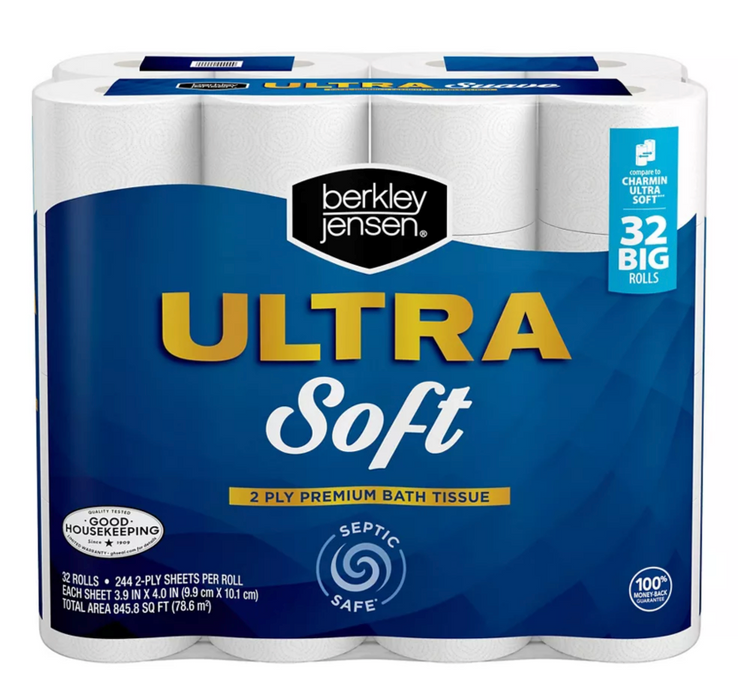 Berkley Jensen Ultra Soft Bath Tissue, 244 Sheets , 32 ct