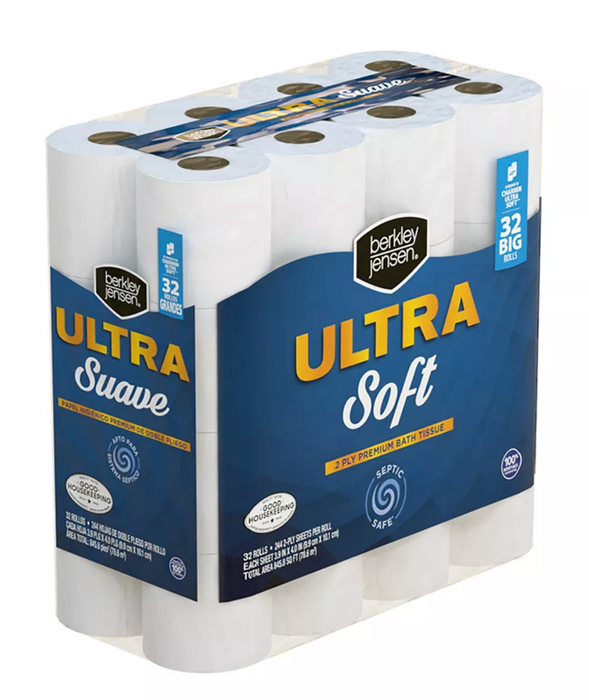 Berkley Jensen Ultra Soft Bath Tissue, 244 Sheets , 32 ct