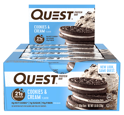 Quest Protein Bars, Cookies & Cream, 12 x 60 g
