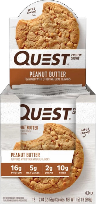 Quest Protein Cookies, Peanut Butter, 12 X 58 G