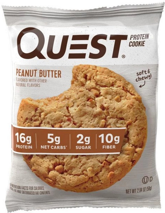 Quest Protein Cookies, Peanut Butter, 12 X 58 G