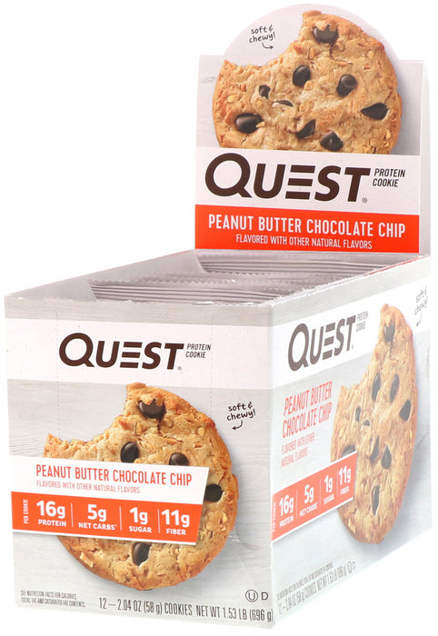 Quest Nutrition Protein Cookies, Peanut Butter Chocolate Chip, 12-Pack, 12 x 58 g