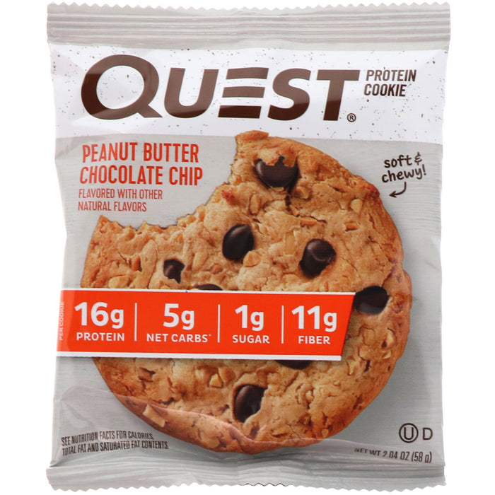Quest Nutrition Protein Cookies, Peanut Butter Chocolate Chip, 12-Pack, 12 x 58 g