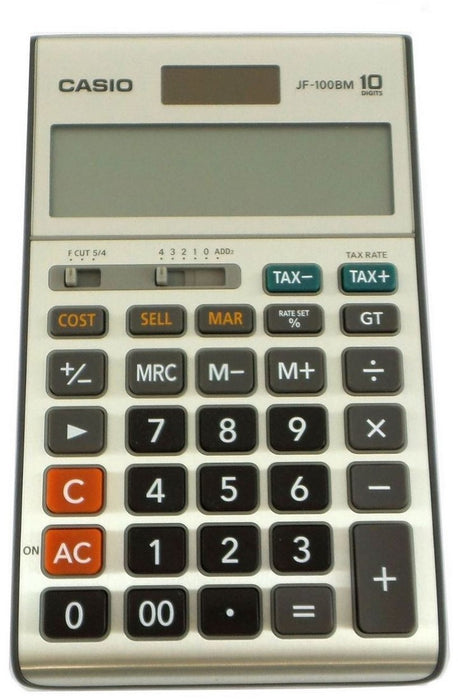 Casio 10 Digit Desktop Calculator, Silver, Model # JF-100BM