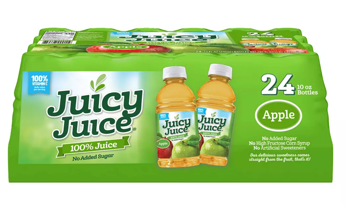 Juicy Juice 100% Apple Juice, No Added Sugar , 24 x 10 oz