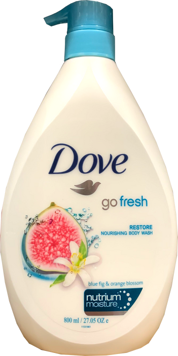 Dove Go Fresh Nourishing Body Wash, Blue Fig & Orange Blossom Scent, 800 ml