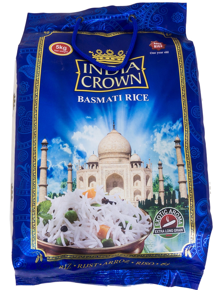 India Crown Premium Basmati Rice, 5 kg — Goisco.com