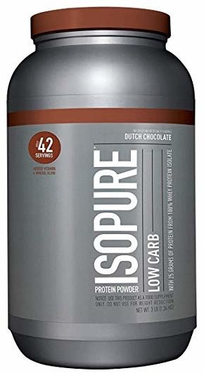 ISOPURE Low Carb Protein Powder ,Dutch Chocolate, 3lb