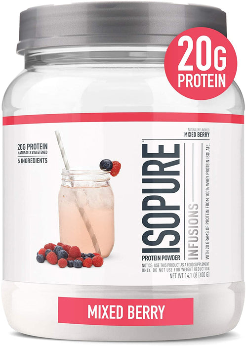 ISOPURE Infusions Mixed Berry Protein Powder, 20 g Protein, 14.1 oz, 0.88 lbs (400 gr)