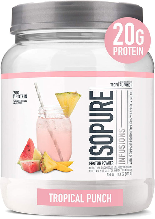 ISOPURE Infusions Tropical Punch Protein Powder, 20 g Protein, 14.1 oz, 0.88 lbs (400 gr)
