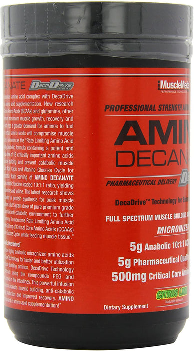 MuscleMeds Amino Decanate Supplement, Citrus Lime Flavor , 12.7 oz