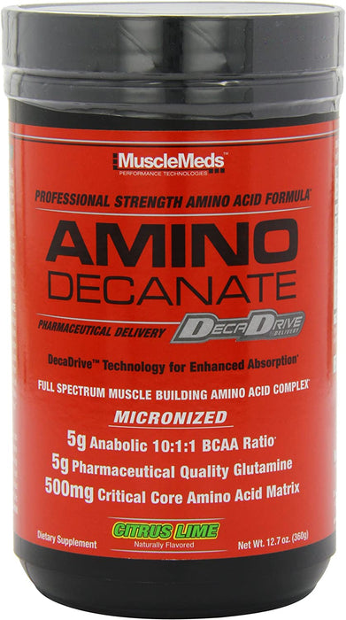 MuscleMeds Amino Decanate Supplement, Citrus Lime Flavor , 12.7 oz