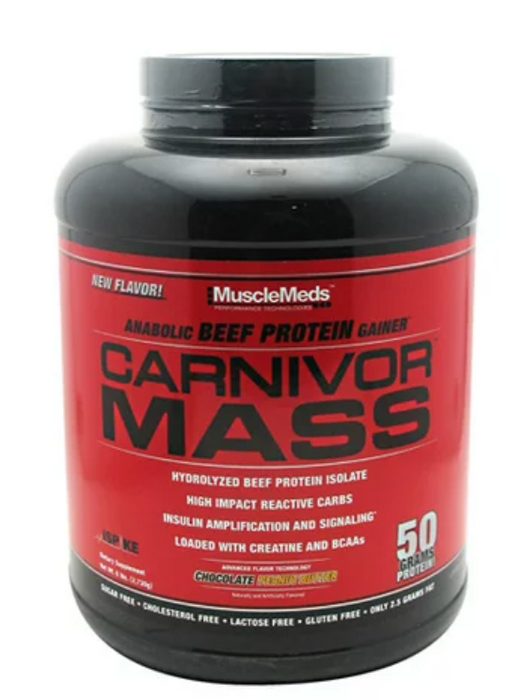 MuscleMeds Carnivor Mass Beef Protein Isolate, Chocolate Peanut Butter Flavor , 5.7 lbs