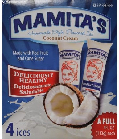 Mamita's Homemade Style Flavored Ice, Coconut Cream, 4 ct