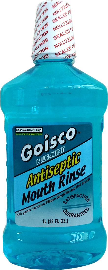Goisco Antiseptic Mouth Wash, Blue Mint, 1 L
