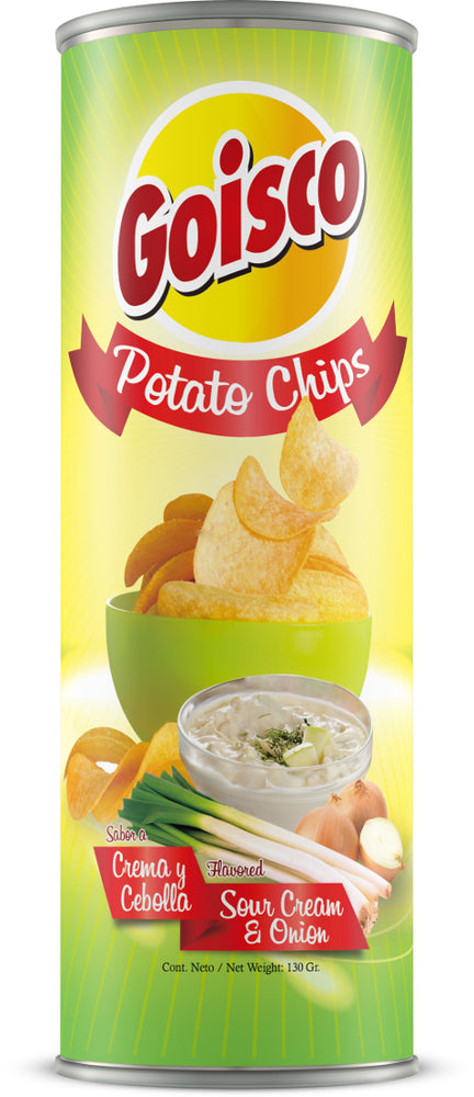 Goisco Sour Cream & Onion Flavored Potato Chips, 130 gr