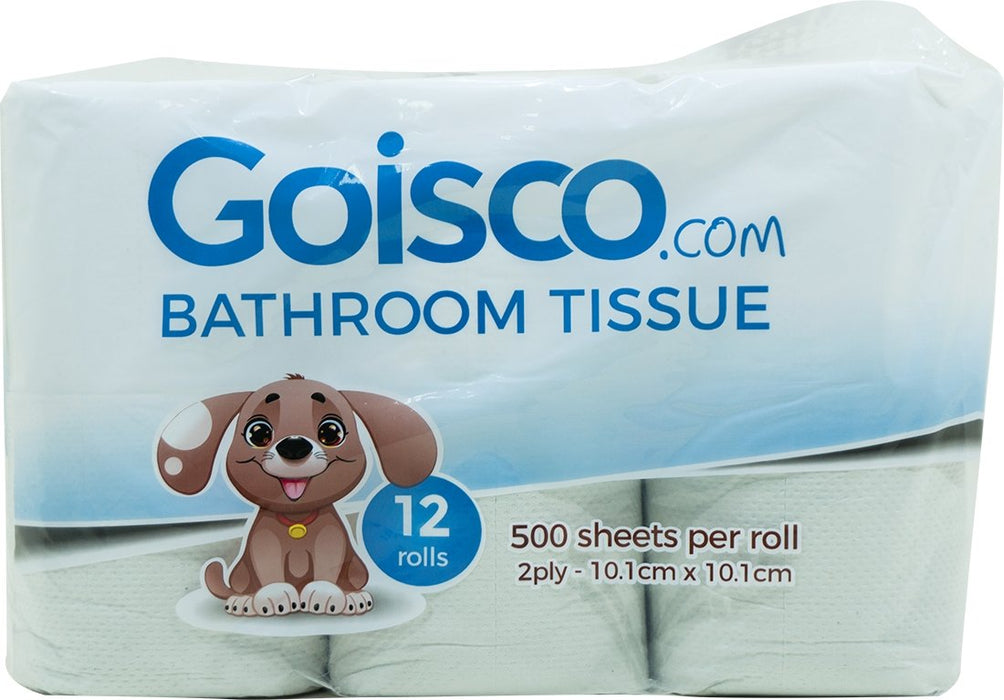 Goisco Toilet Paper, 500 Sheets 2-Ply, 12 ct
