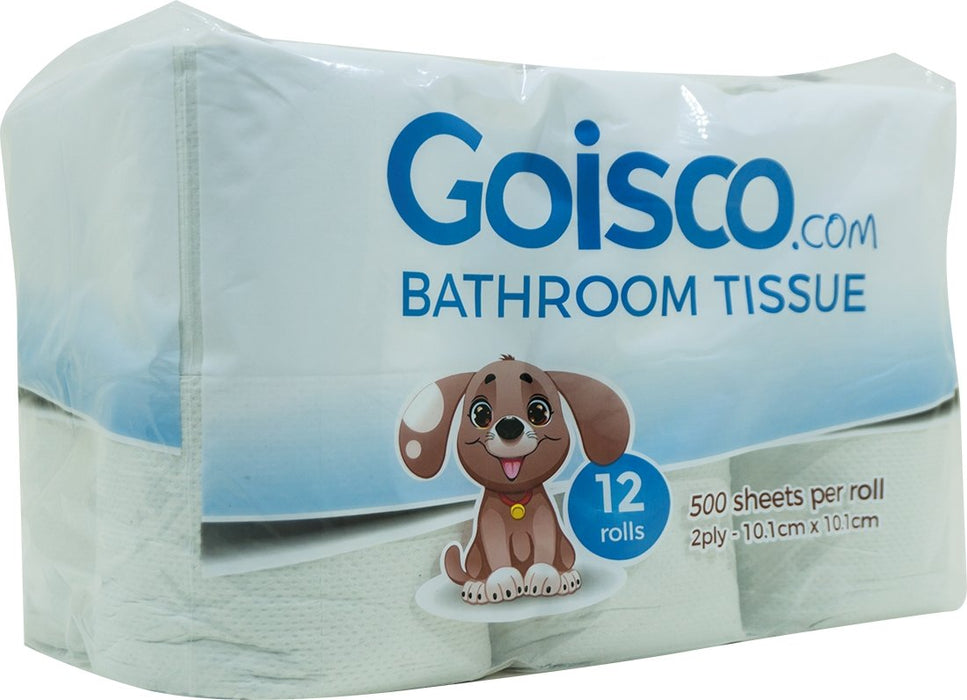 Goisco Toilet Paper, 500 Sheets 2-Ply, 12 ct
