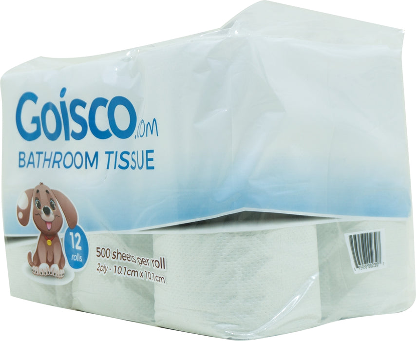 Goisco.com 500 Sheets 2-Ply Toilet Paper Rolls, 12 ct