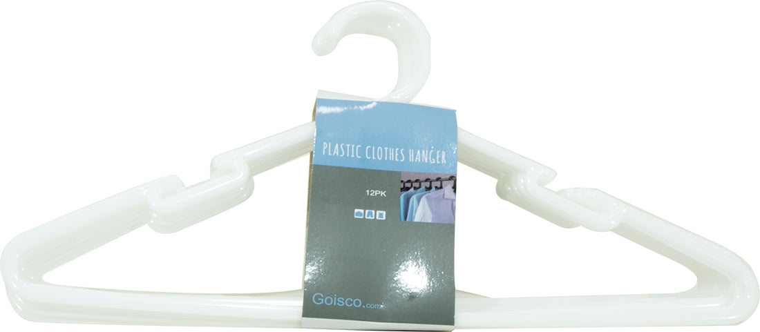 Goisco Plastic Clothes Hangers Value Pack, 12 ct