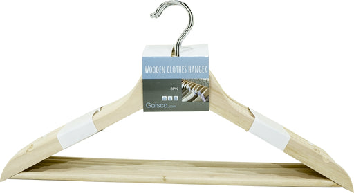 Goisco Wooden Clothes Hangers Value Pack, 8 ct