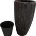 Goisco Tall Black Round Rattan Flower Pot, 105 cm