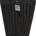 Goisco Tall Black Square Rattan Flower Pot, 60 cm