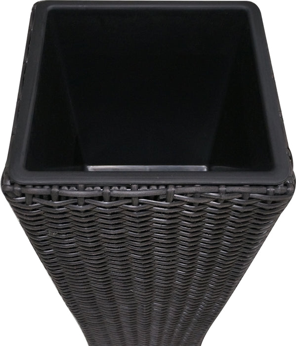 Goisco Tall Black Square Rattan Flower Pot, 60 cm