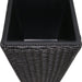 Goisco Tall Black Square Rattan Flower Pot, 60 cm