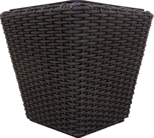 Goisco 28 cm Rattan Flower Pot, Black, 28 cm