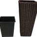 Goisco Tall Brown Square Rattan Flower Pot, 60 cm