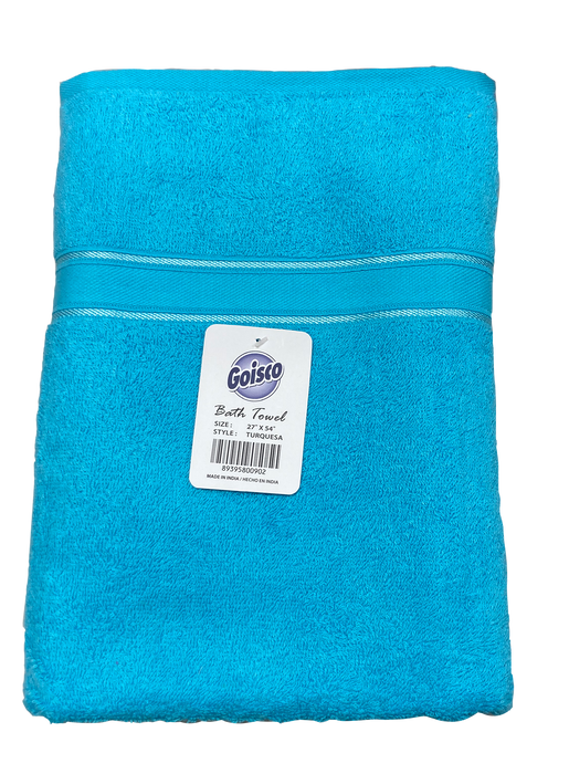 Goisco Bath Towel, Turquoise, 27 x 54 in